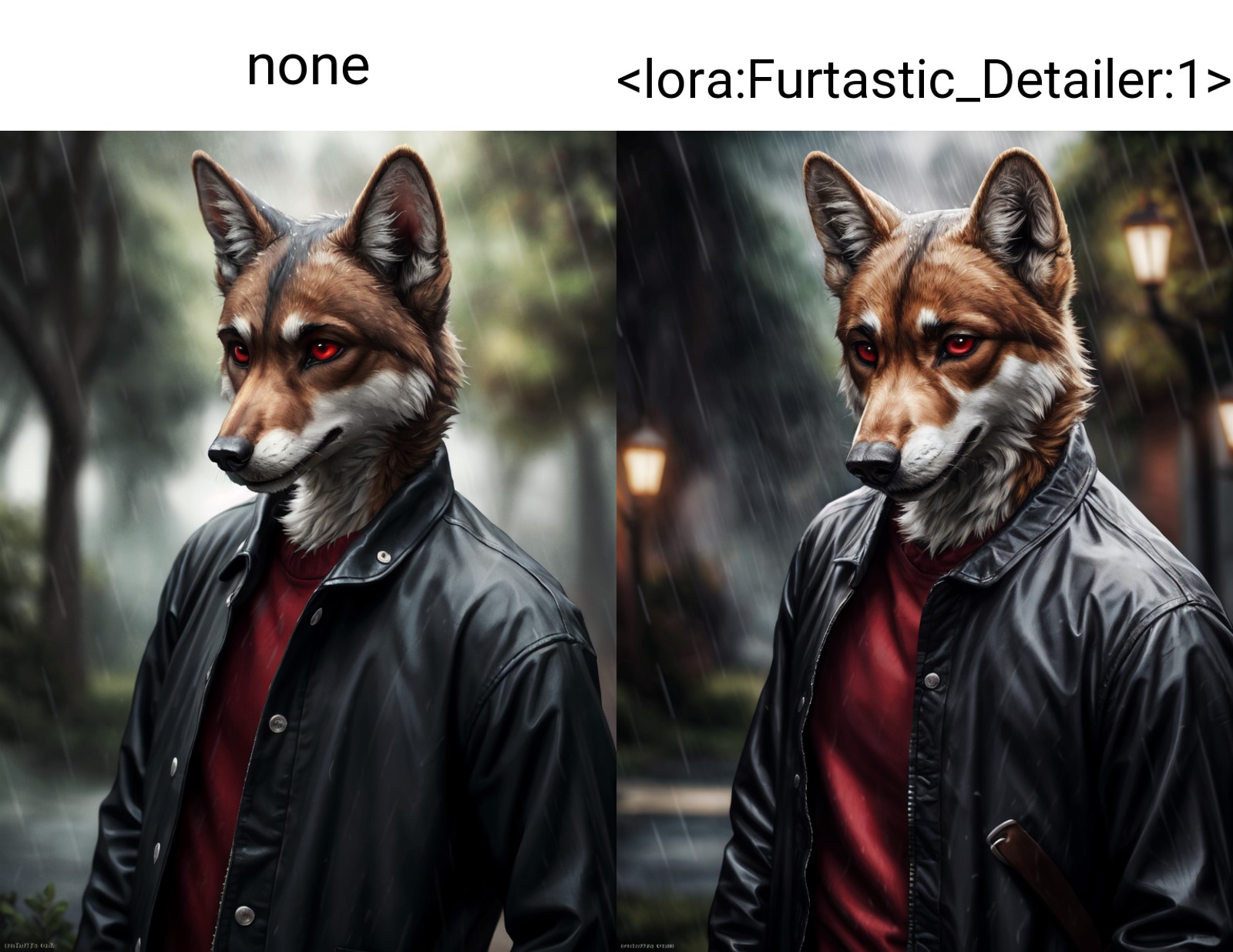 none, mammal, solo, clothing, red eyes, raining, anthro, male, clothed, portrait, hi res, canine, fur, canid, canis, topwe...